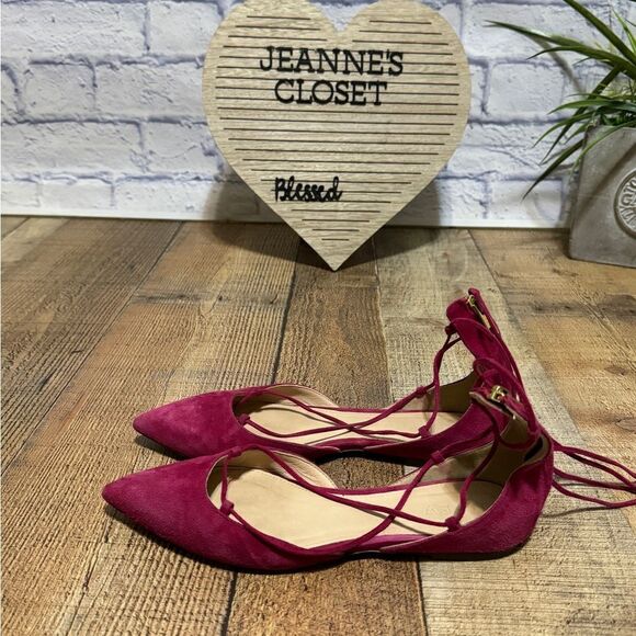 J. Crew Suede Lace-Up Pointed Toe Flats - Picture 9 of 9